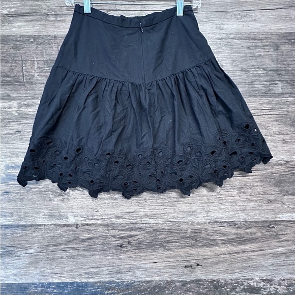 J. Crew Black Mini Skirt with Tiered Lace Design - Picture 2 of 6